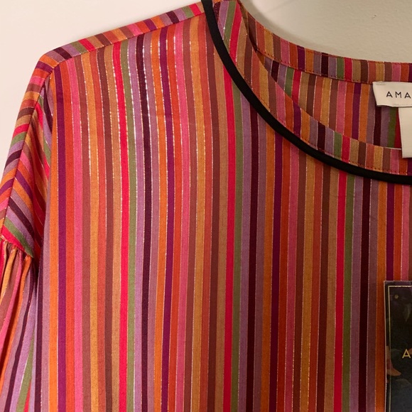 Colorful balloon style peplum blouse - Picture 4 of 4